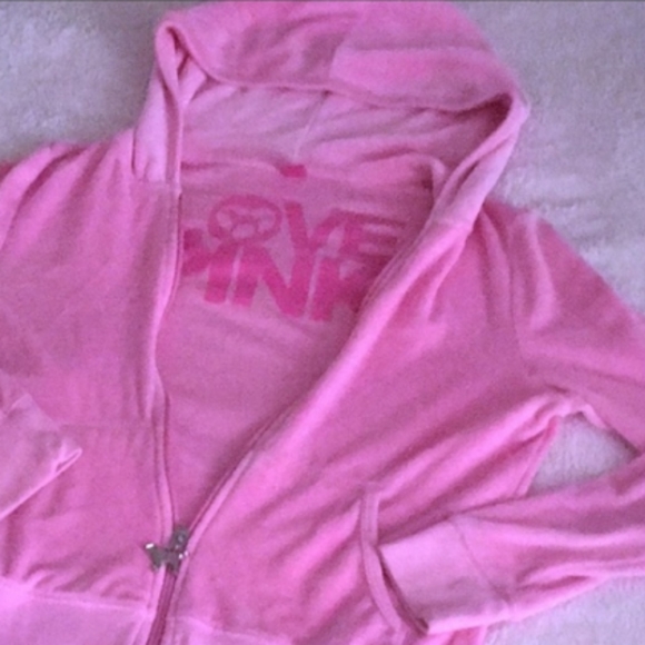 PINK Victoria's Secret Tops - PINK velour hoodie size S